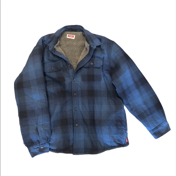 wrangler flannel jacket sherpa